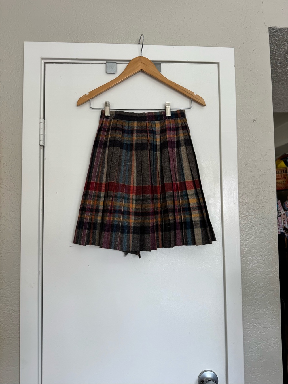 Plaid Pleated Mini Skirt in Multicolor
